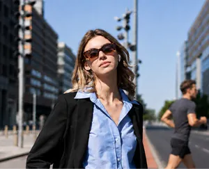 Street portrait with a passerby to remove using cleanup pictures