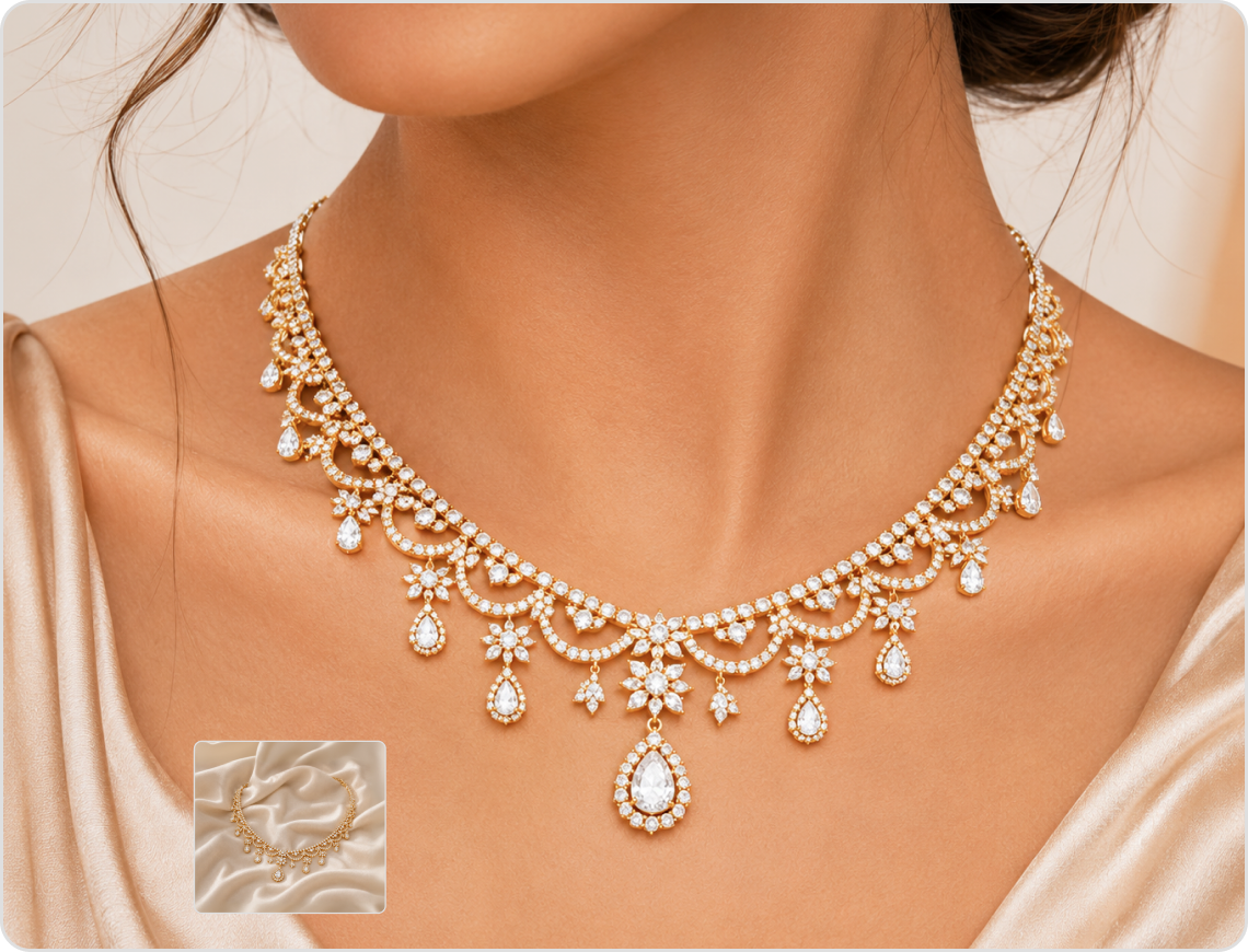 AI Necklace Product Shot Generator That Shows True Drape and Fit