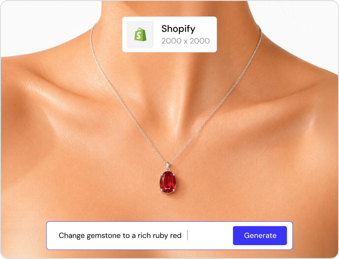 Edit Your AI Necklace Model Photos and Export Them Anywhere